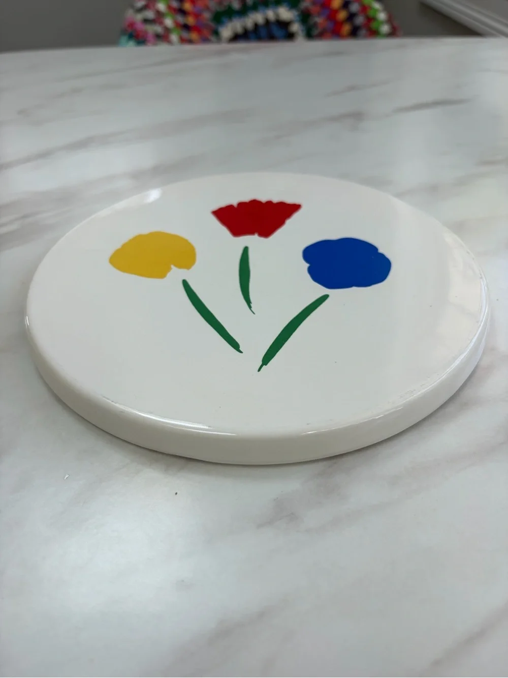 Vintage Marimekko for Pfaltzgraff Three Flowers hot plate trivet